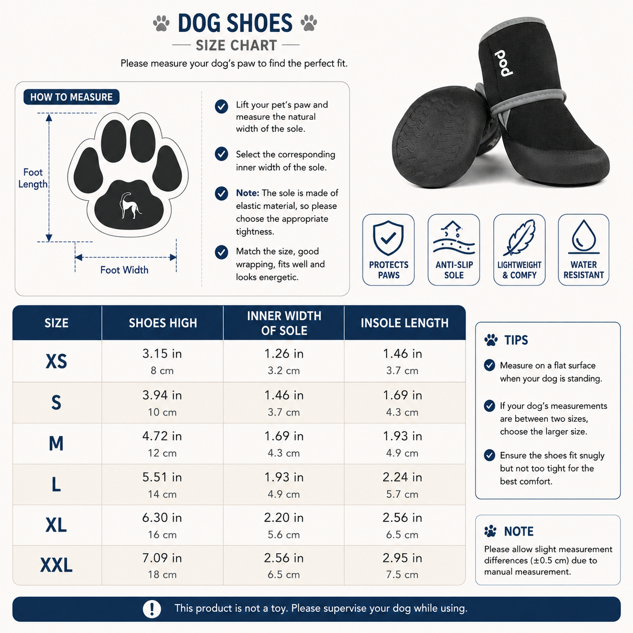 Outdoor Dog Shoes – Non-Slip, Adjustable Set of 4