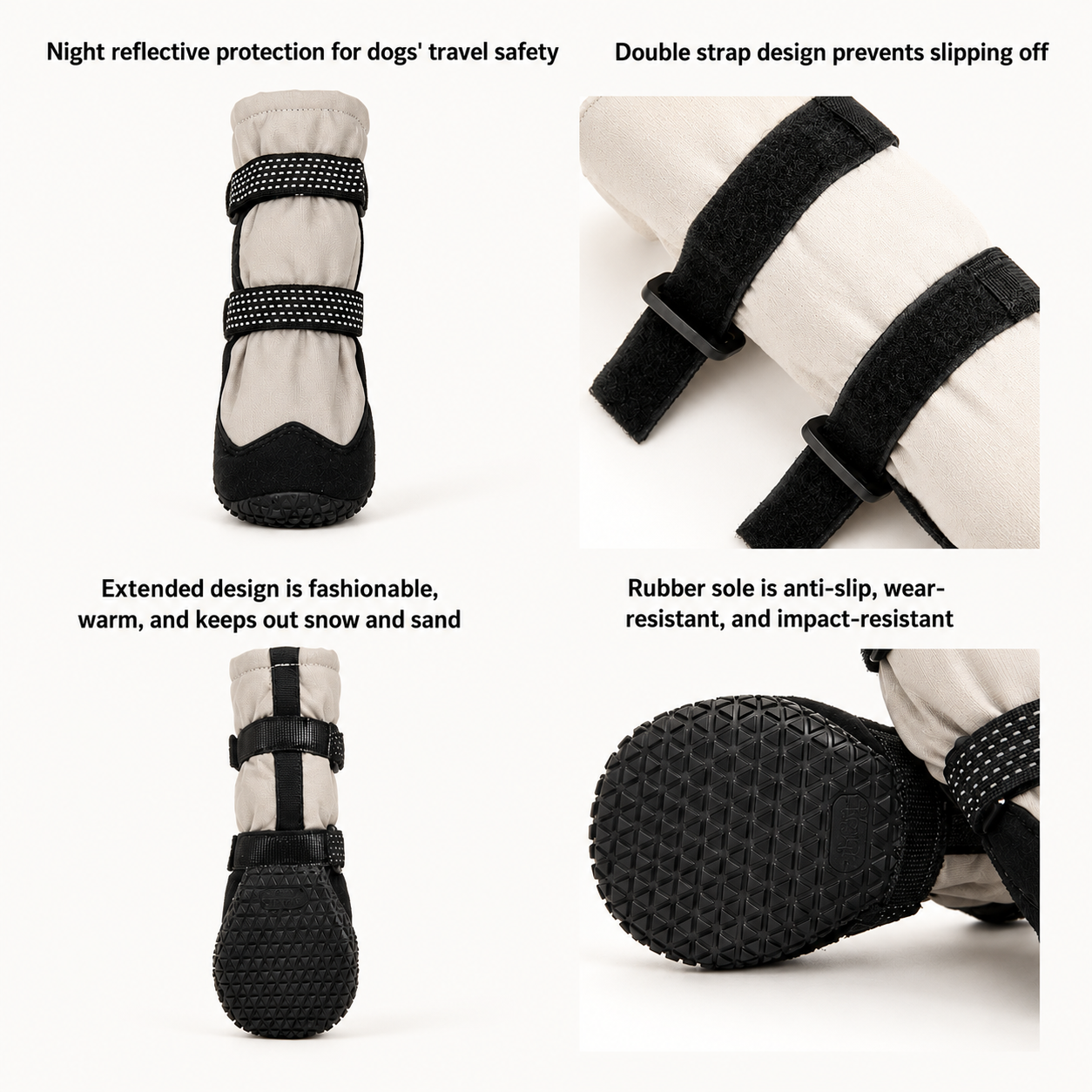 Dog Snow Boots | Knee-High Waterproof Winter Boots with Fleece Lining