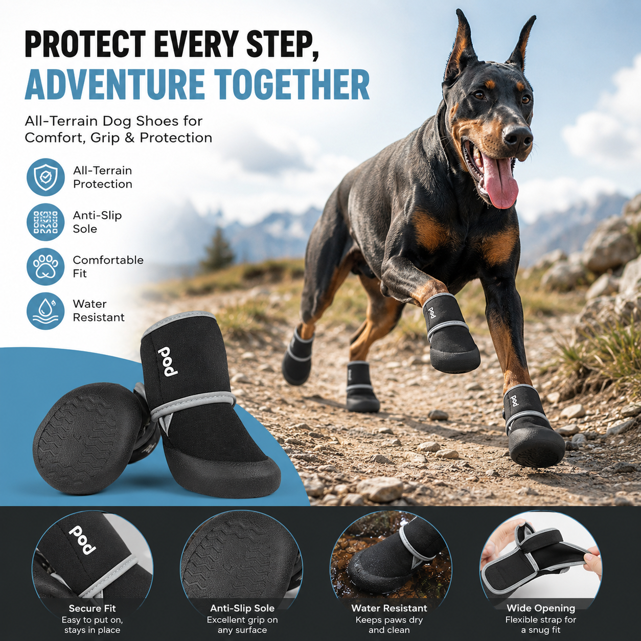 Waterproof Non-Slip Dog Boots