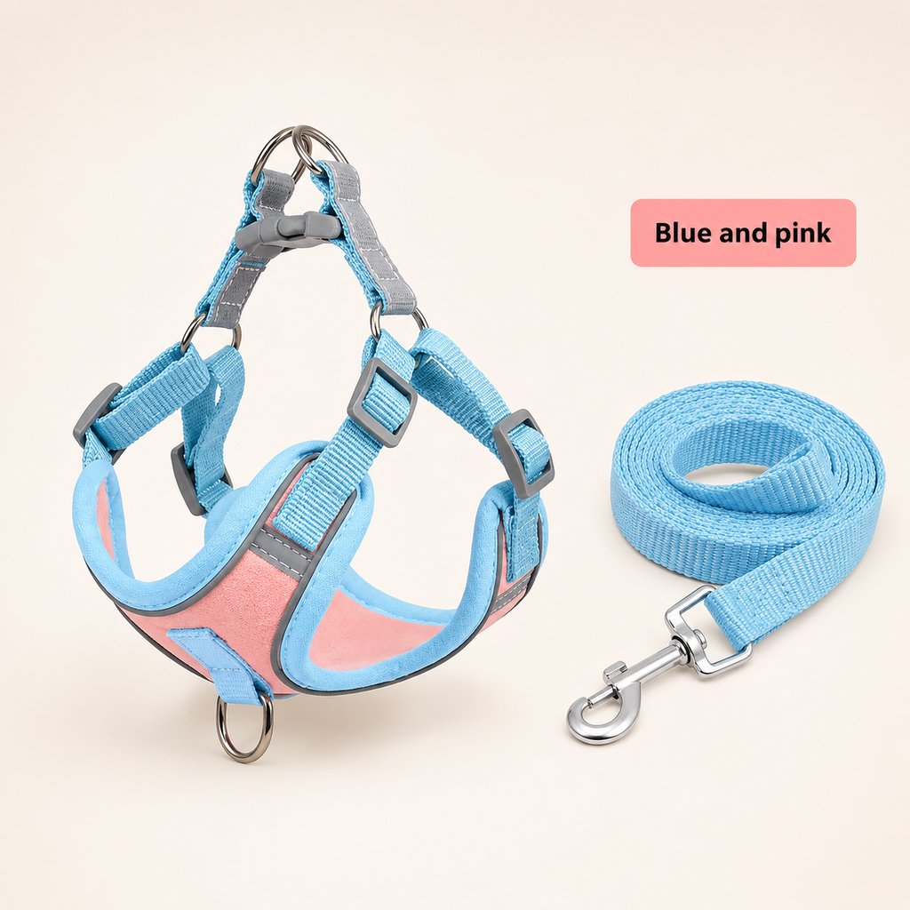 Reflective Dog Harness & Leash Set | Adjustable Chest Harness, S-XL