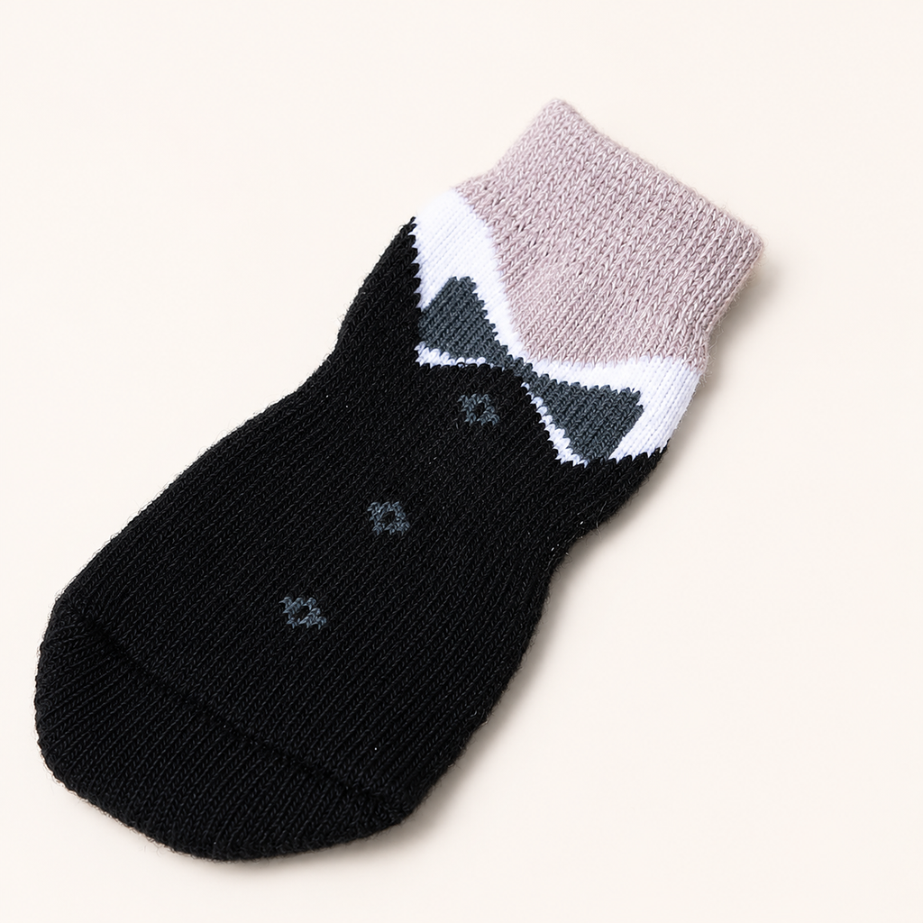 Dog Cotton Socks – Patterned Non-Slip Foot Cover (2 Pairs)