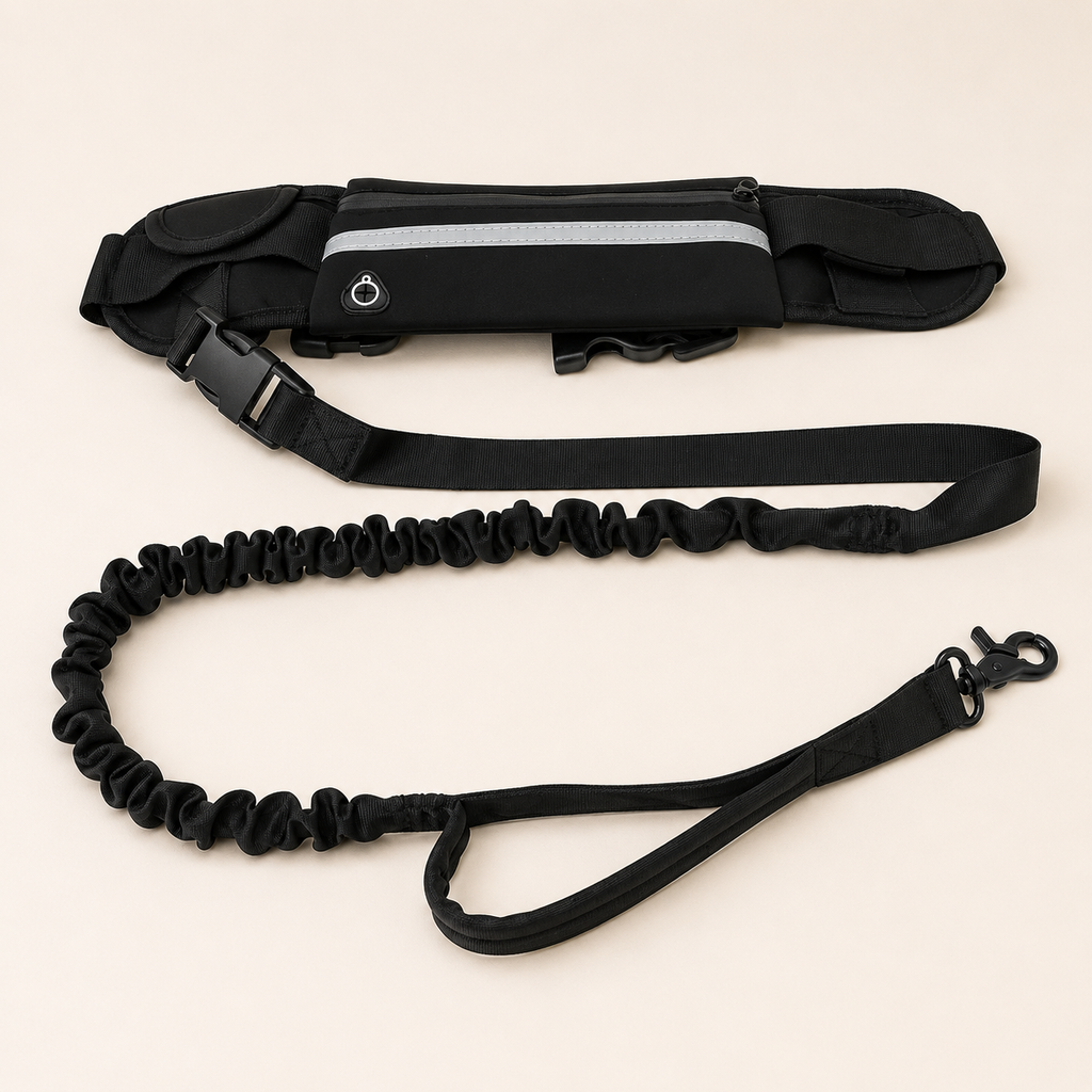 Hands-Free Dog Leash with Waist Bag – Bungee Leash for Walking