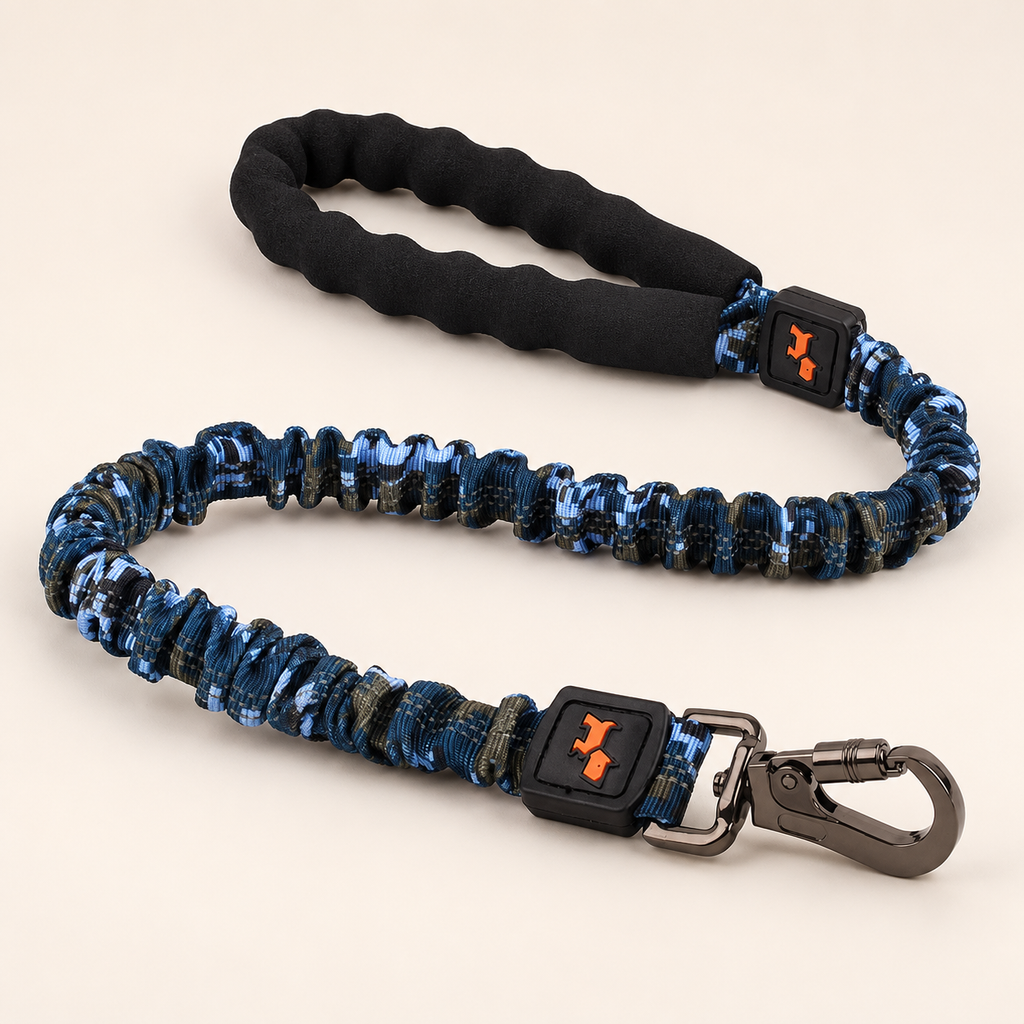 Camouflage Elastic Dog Leash – Adjustable Nylon for Large Dogs