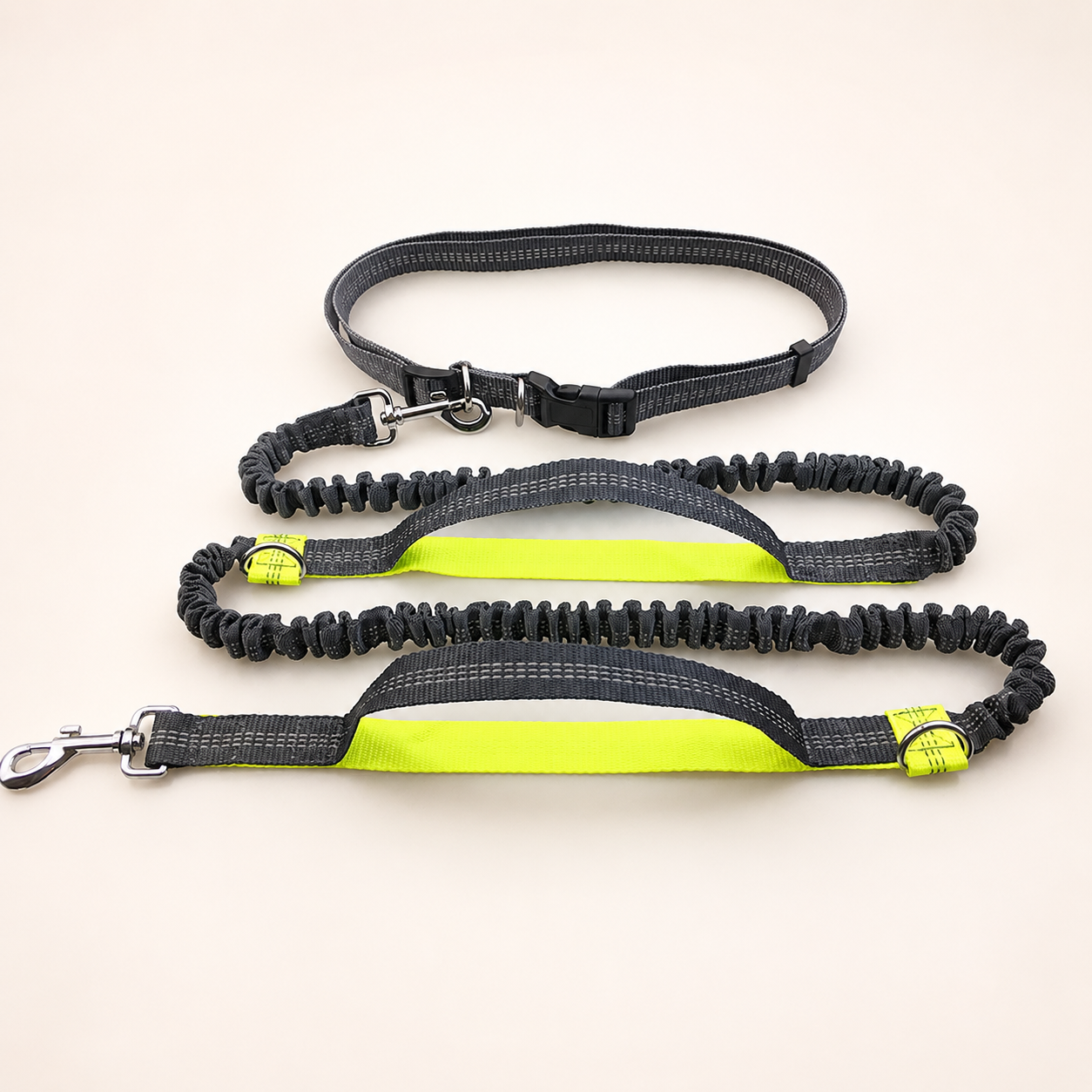 Hands-Free Running Dog Leash – Elastic, Reflective & Waist Belt