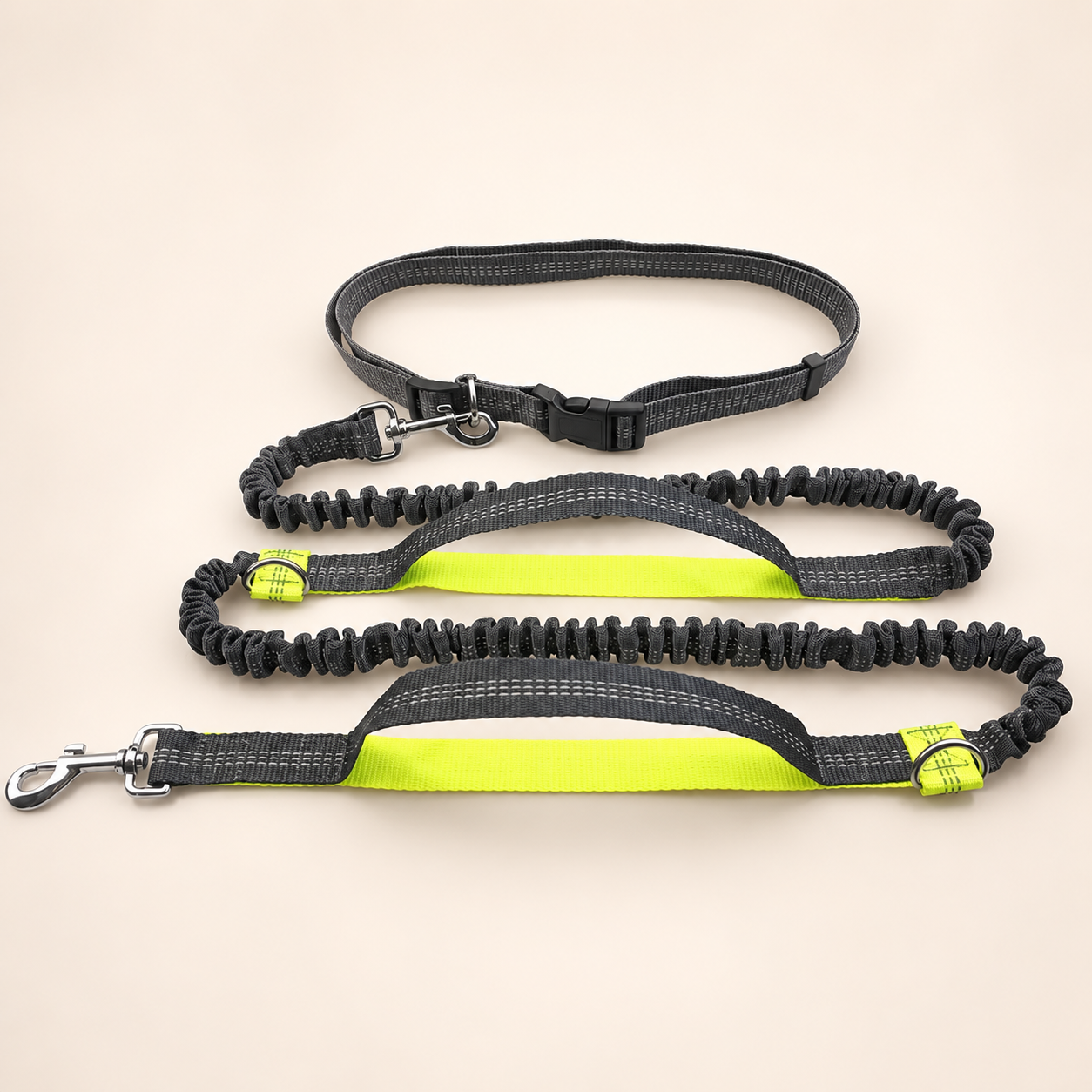Hands-Free Running Dog Leash – Elastic, Reflective & Waist Belt