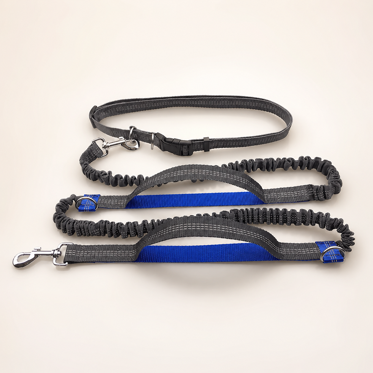 Hands-Free Running Dog Leash – Elastic, Reflective & Waist Belt