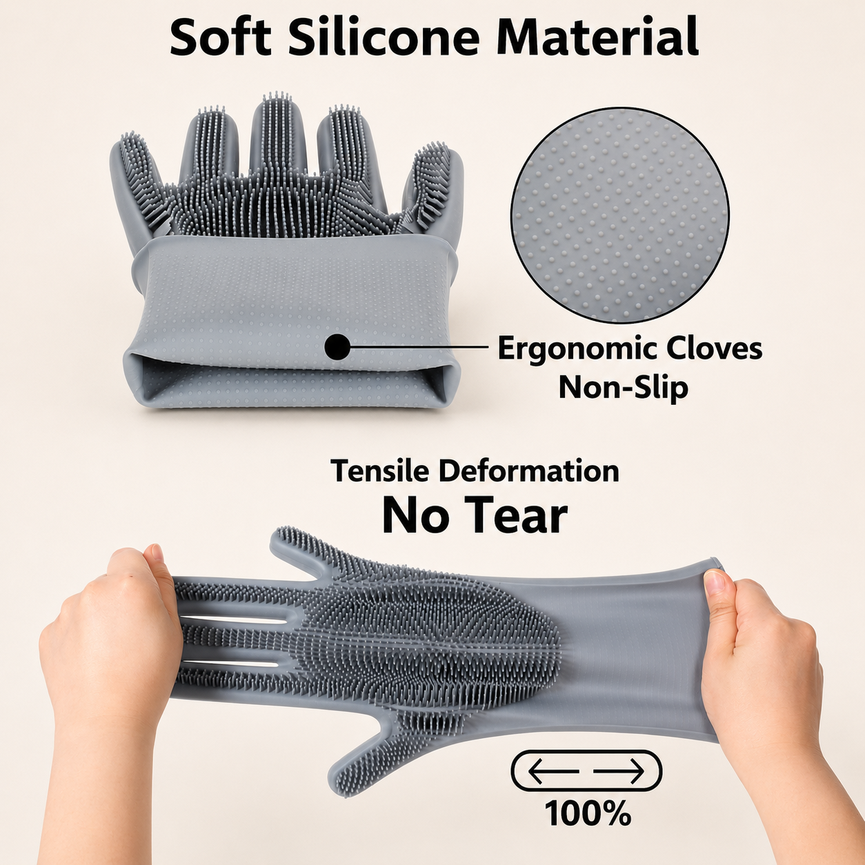 Pet Grooming Massage Glove | Silicone Bathing Mitt for Dogs & Cats