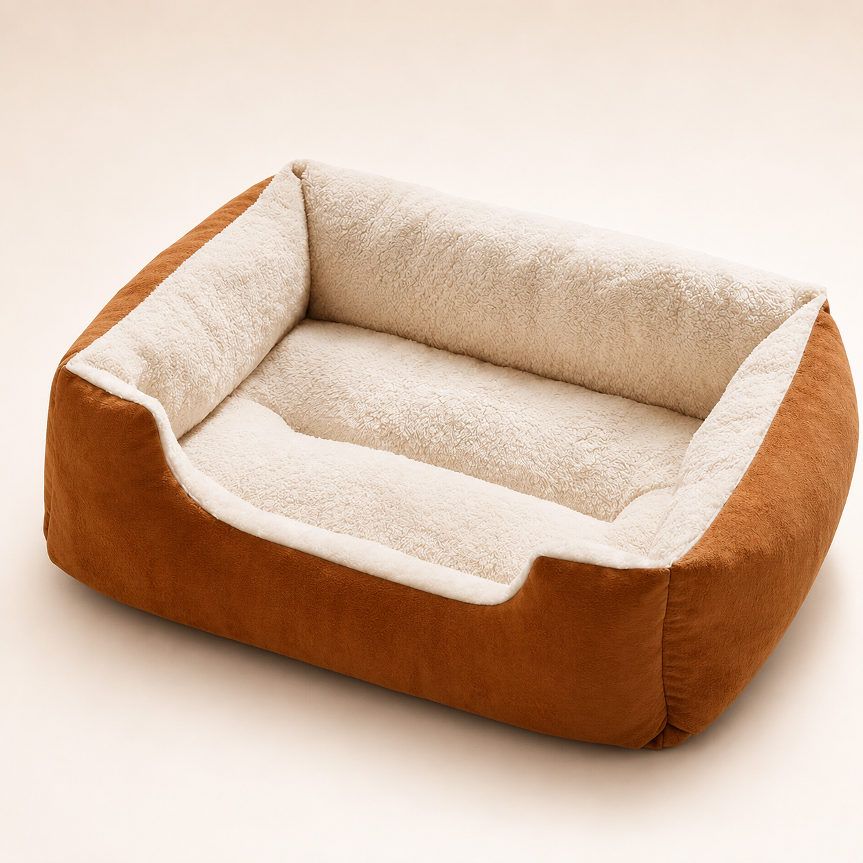 Soft Plush Pet Bed with Cozy Bolster Design