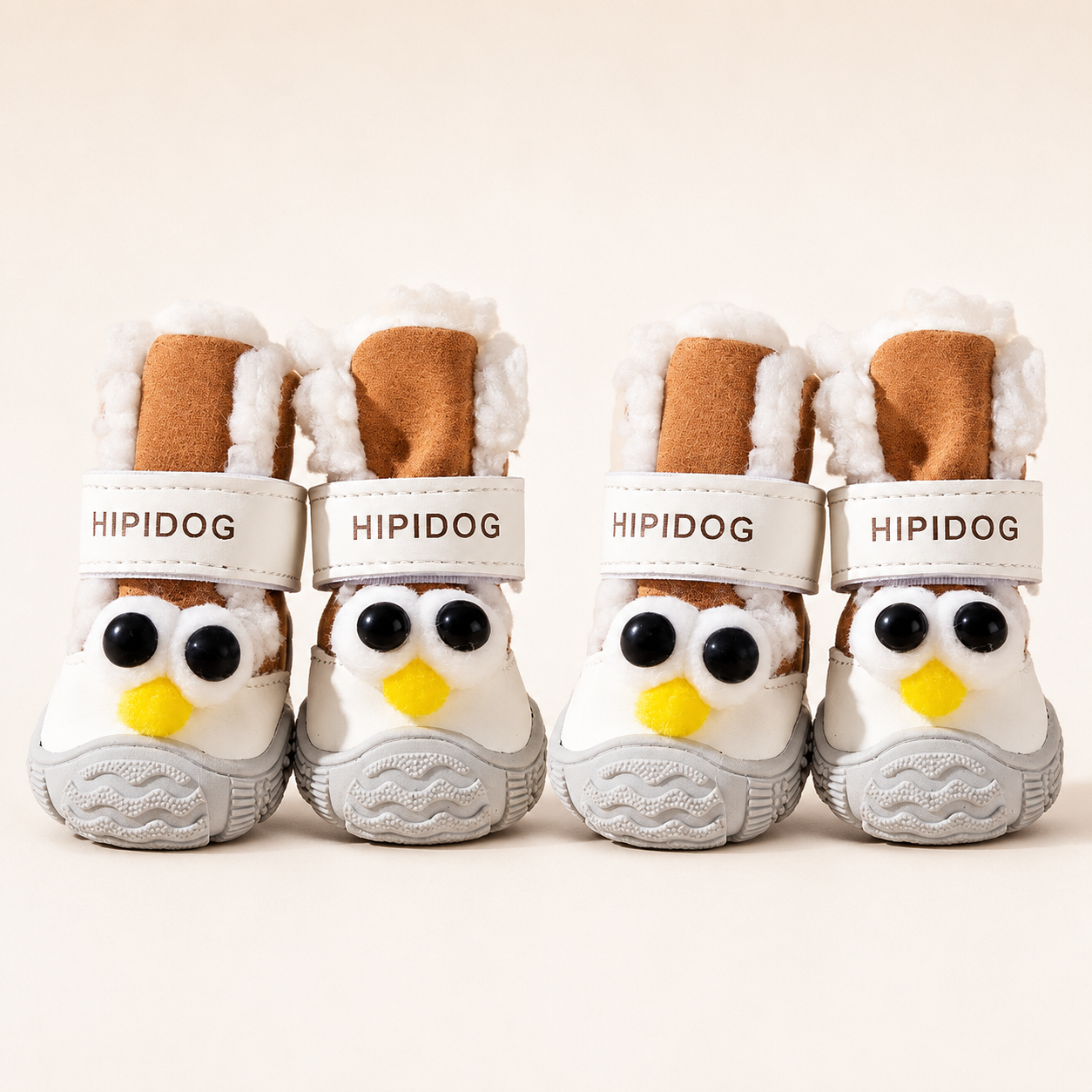 Autumn And Winter Dog Shoes, Thick And Warm Big-eyed Cotton Shoes, Anti-slip And Wear-resistant Teddy Pet Shoes For Winter Outings