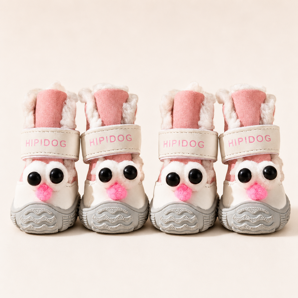 Autumn And Winter Dog Shoes, Thick And Warm Big-eyed Cotton Shoes, Anti-slip And Wear-resistant Teddy Pet Shoes For Winter Outings