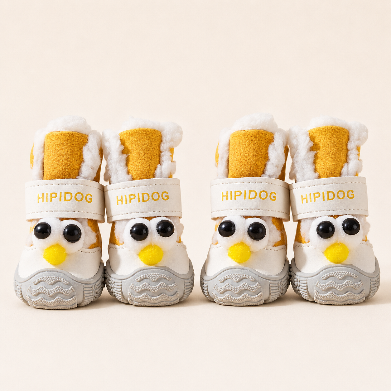 Autumn And Winter Dog Shoes, Thick And Warm Big-eyed Cotton Shoes, Anti-slip And Wear-resistant Teddy Pet Shoes For Winter Outings