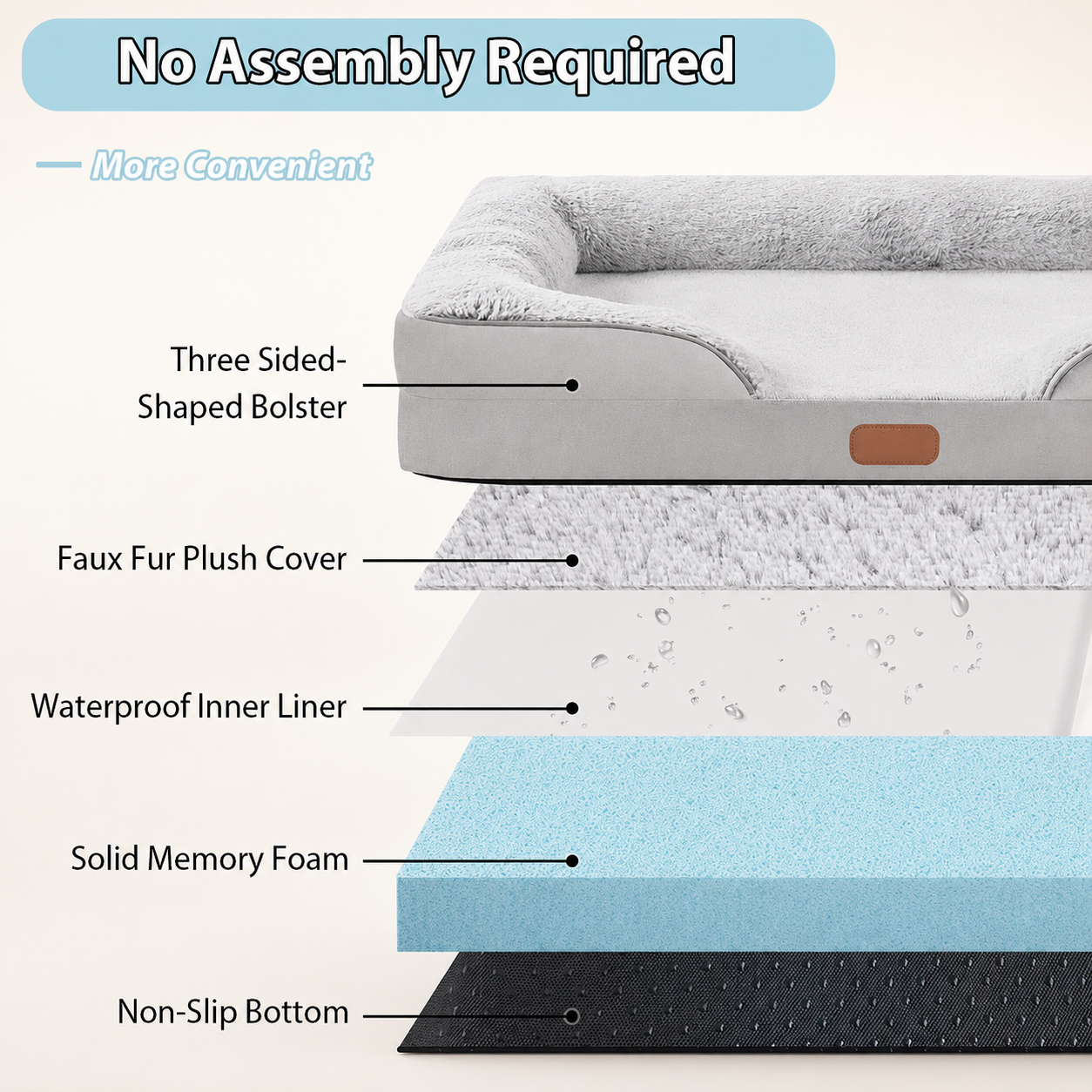 Orthopedic Memory Foam Dog Sofa Bed — Waterproof & Washable