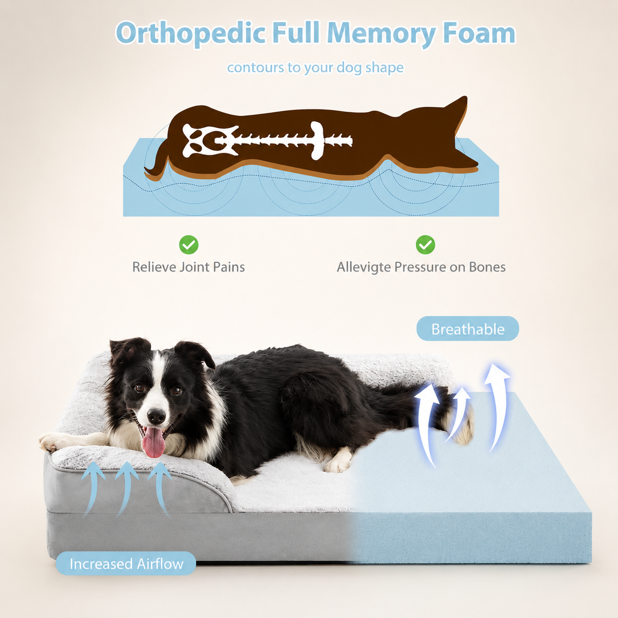 Orthopedic Memory Foam Dog Sofa Bed — Waterproof & Washable
