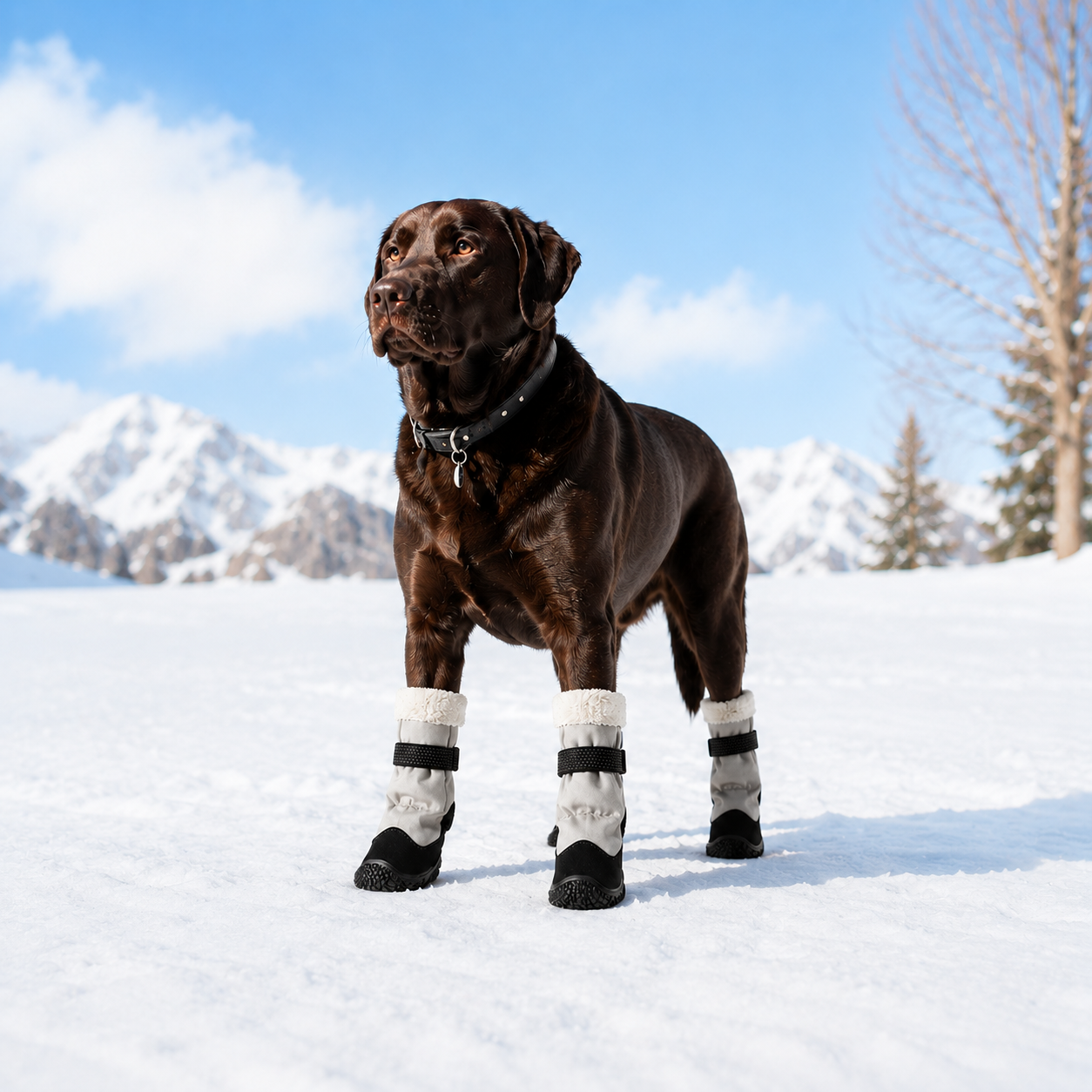 Dog Snow Boots | Knee-High Waterproof Winter Boots with Fleece Lining