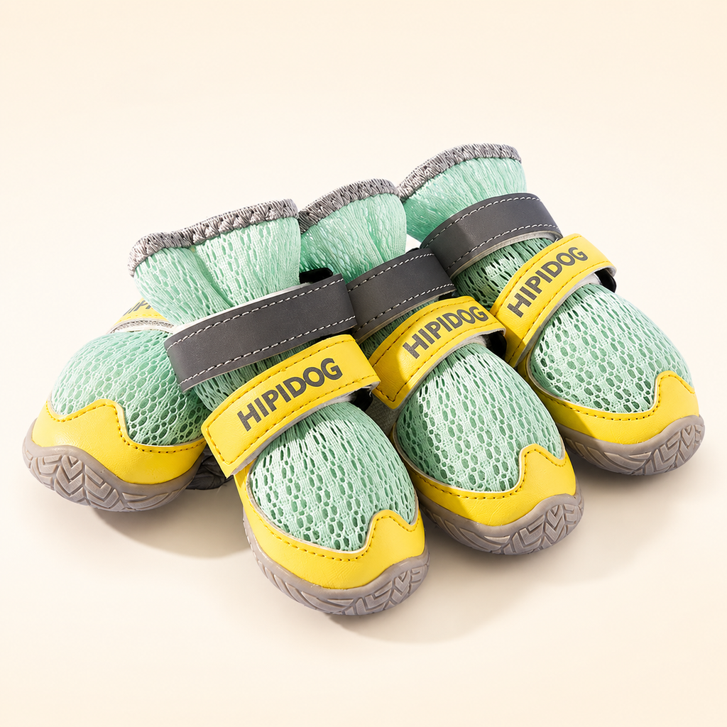 Dog Shoes for Hot Pavement | Breathable 4-Pack Boots with Reflective Straps