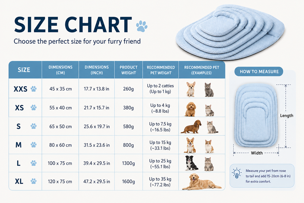 Cooling Pet Mat – Breathable Ice Silk Bed