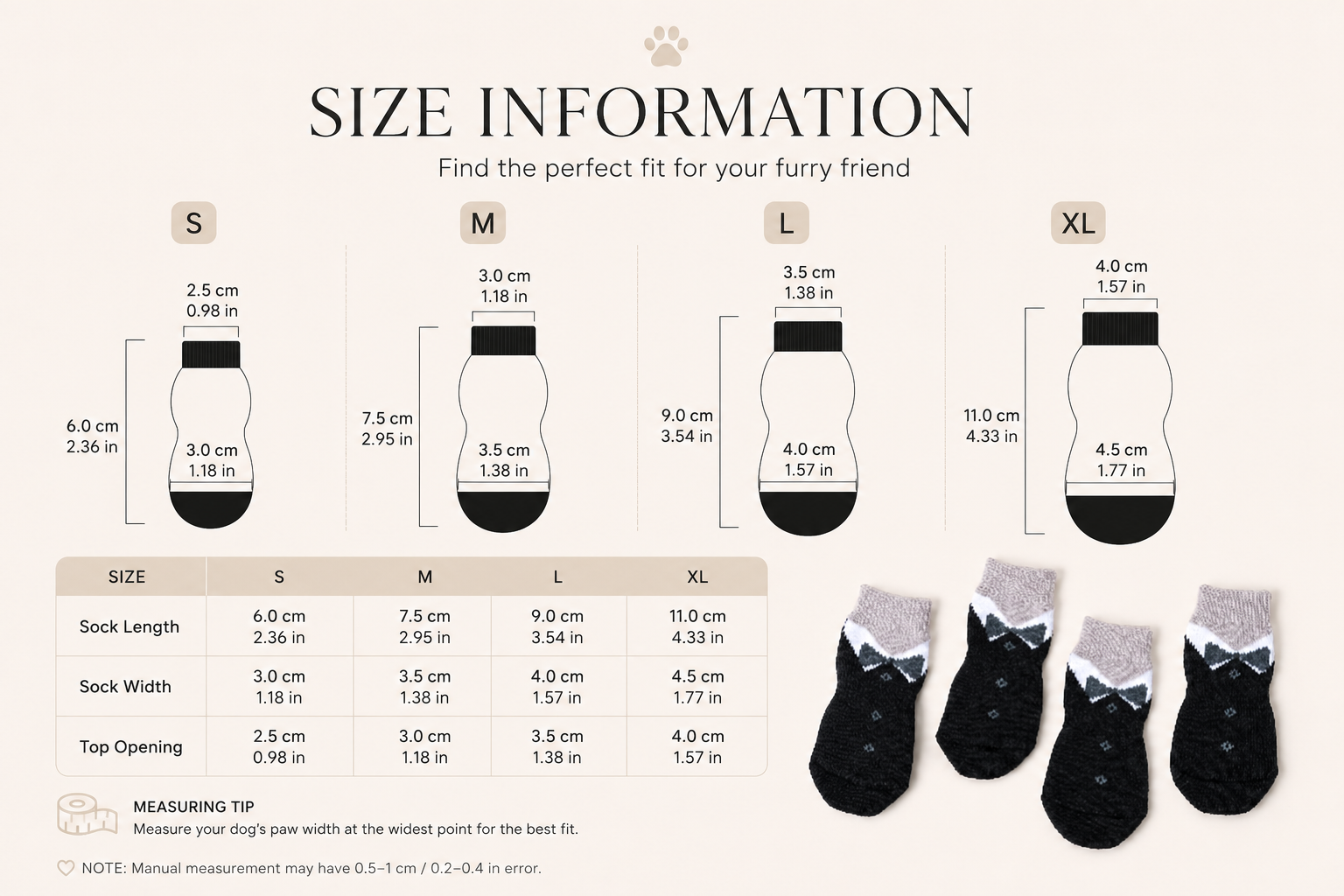 Dog Socks | Soft Knit Paw Covers for Dogs