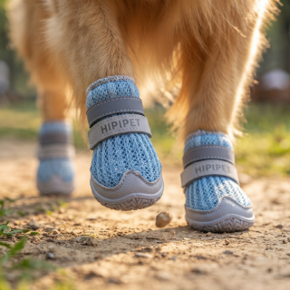 Dog Shoes – Breathable Mesh Dog Boots with Reflective Straps, 4-Piece Set