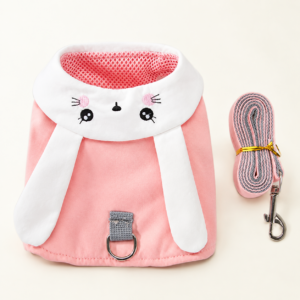 Bunny-Ear Cat Costume Harness with Leash