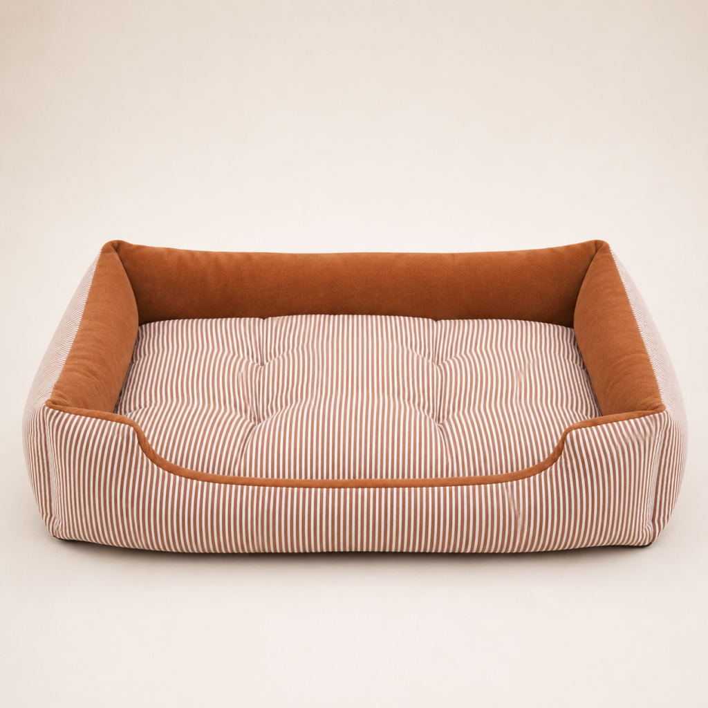 Dog Couch Bed – Cozy Corduroy Bolster Bed for Small to Medium Dogs