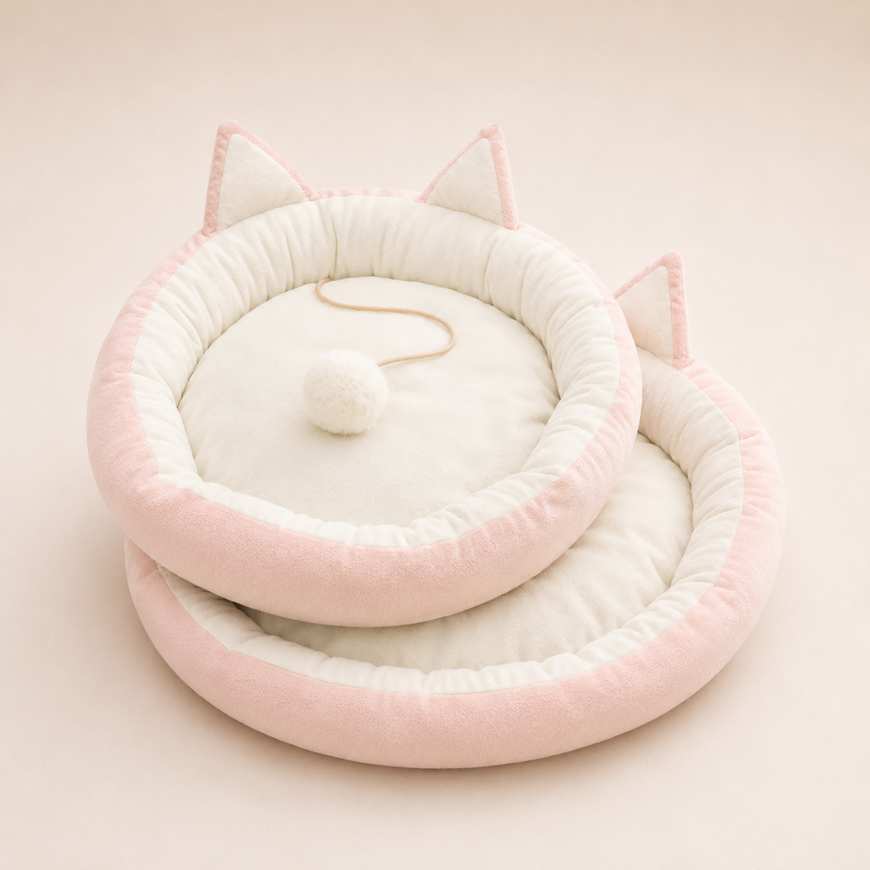 Suede Cat Bed – Cozy Round Nest with Cat Ear Design - Image 4