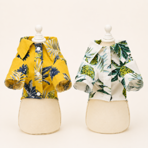 Hawaiian Print Dog Shirt – Lightweight Cotton Button-Down, S–XXL