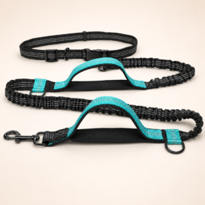 Hands-Free Dog Leash for Running – Waist Belt with Reflective Bungee