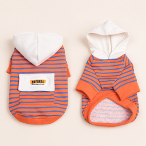 Striped Hooded Dog Sweater – Cozy Cotton Pullover, S–XL