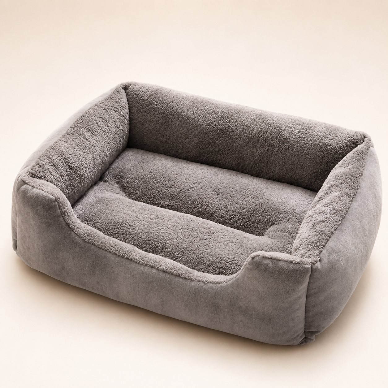 Soft Plush Pet Bed with Cozy Bolster Design - Image 4