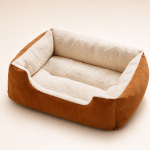 Soft Plush Pet Bed with Cozy Bolster Design