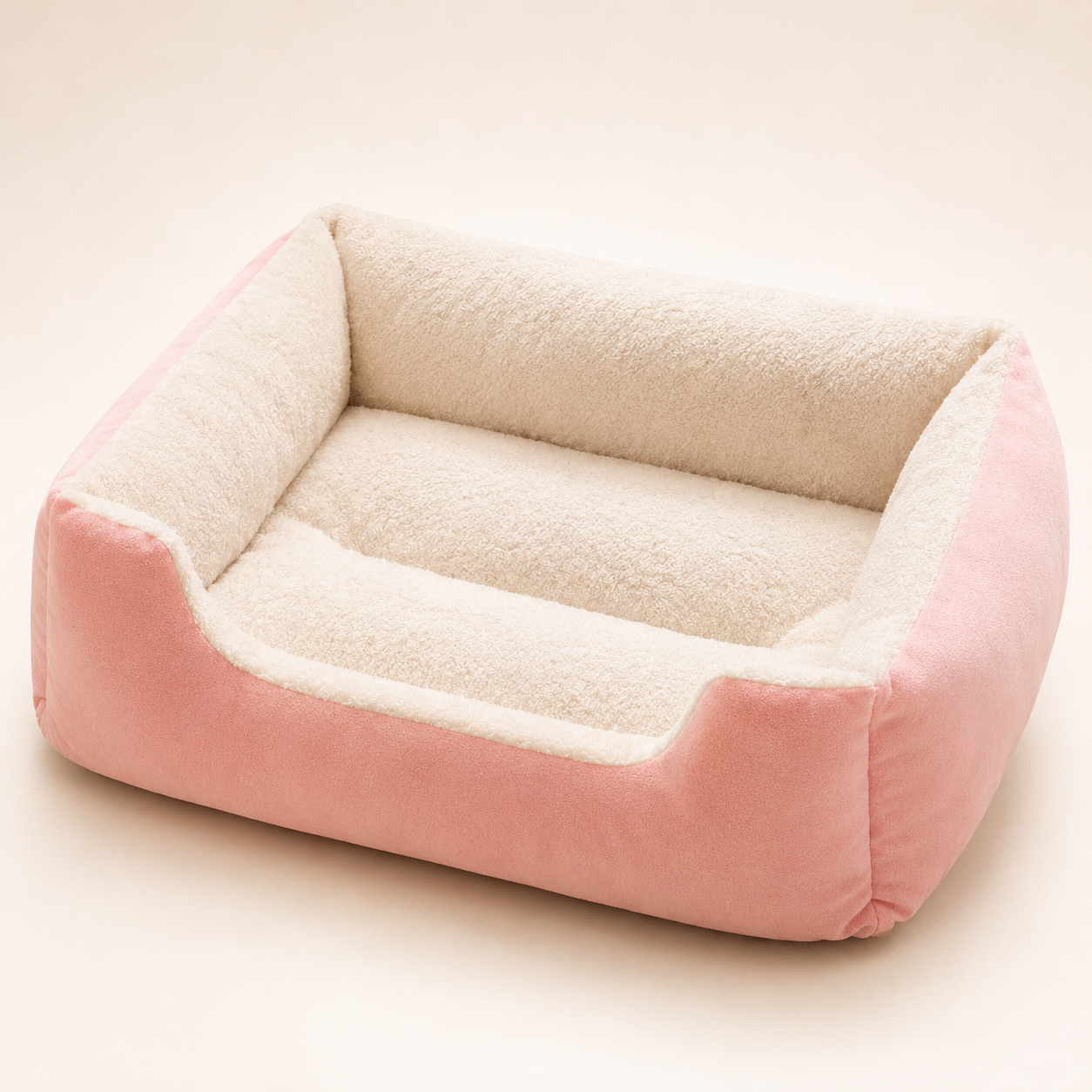 Soft Plush Pet Bed with Cozy Bolster Design - Image 3
