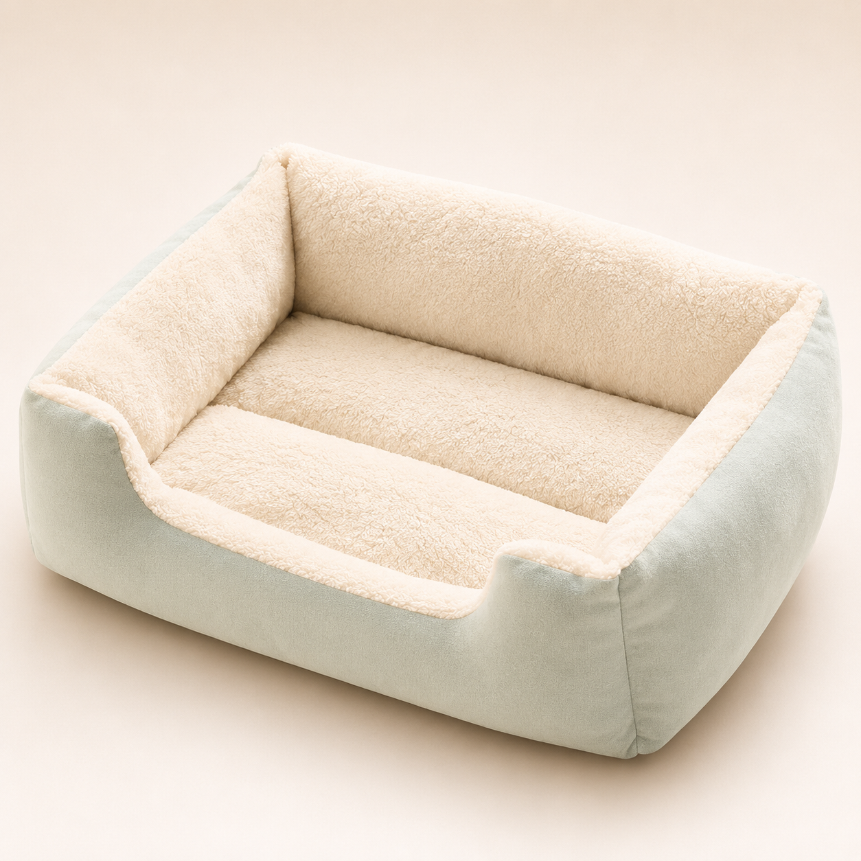 Soft Plush Pet Bed with Cozy Bolster Design - Image 2