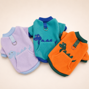 Dinosaur Dog Pullover Sweater with Cozy Pocket