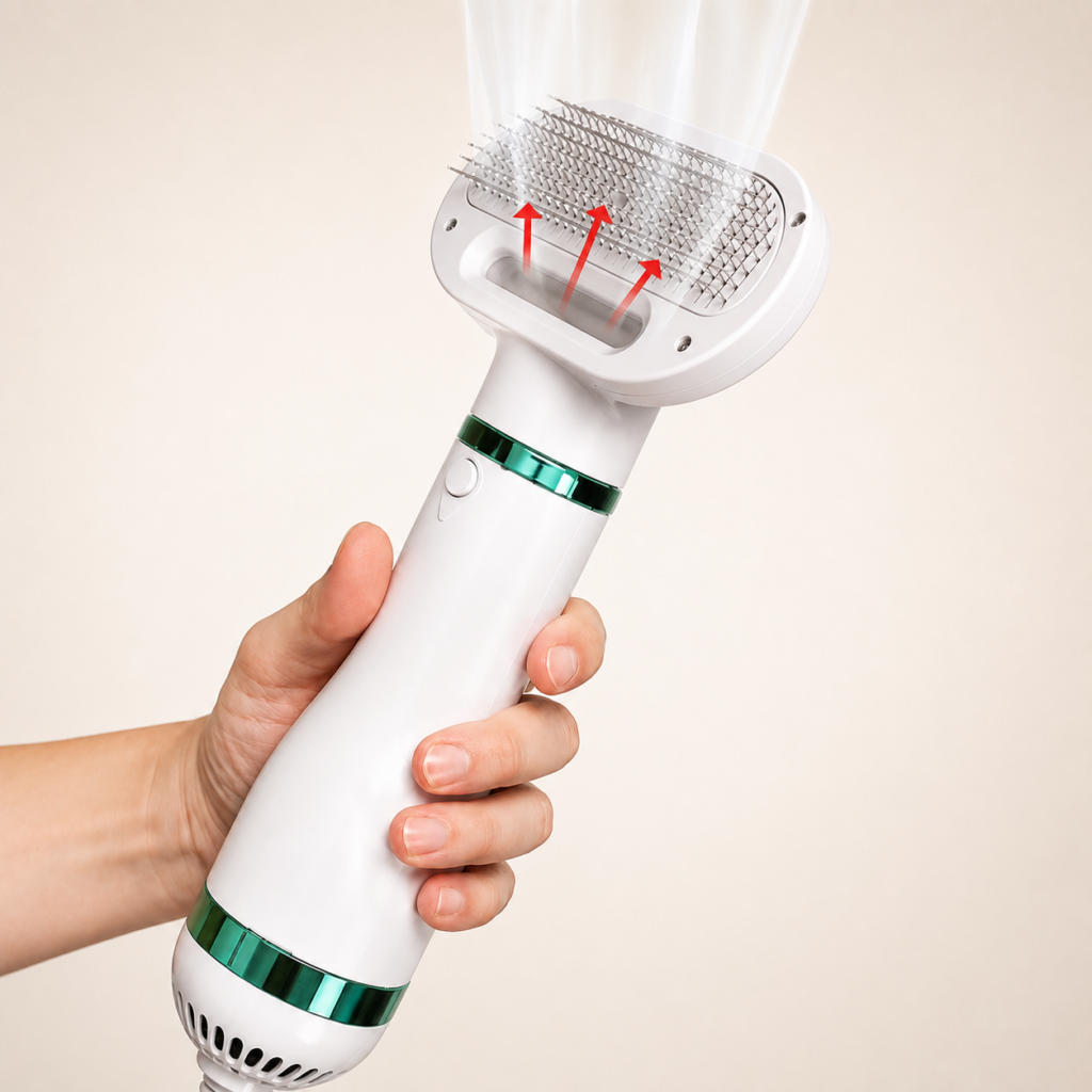 Dog Hair Dryer & Comb | 2-in-1 Hot Air Grooming Tool for Dogs & Cats