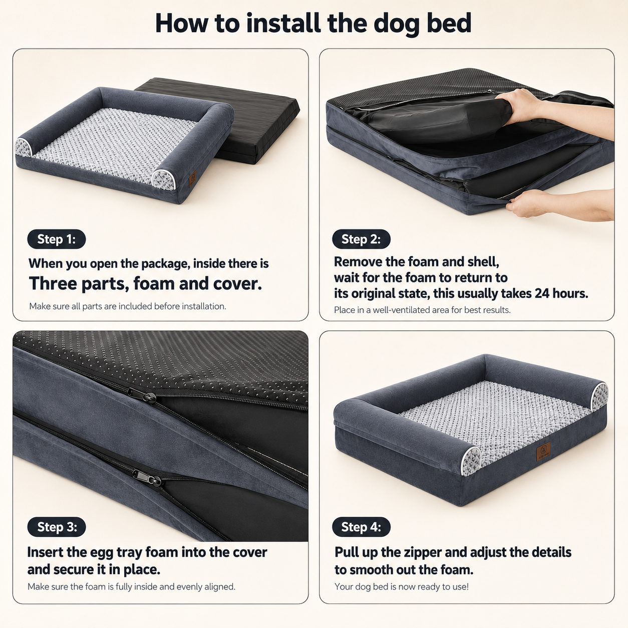 Orthopedic Foam Dog Sofa Bed for Large Dogs - Image 5