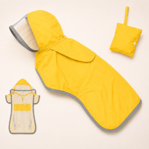 Dog Raincoat | Waterproof Hooded Rain Jacket with Clear Hood & Leash Hole