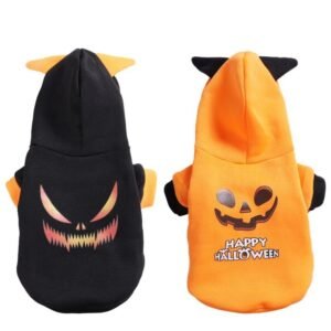 Halloween Dog Hoodie — Scary Face & Pumpkin Face Prints