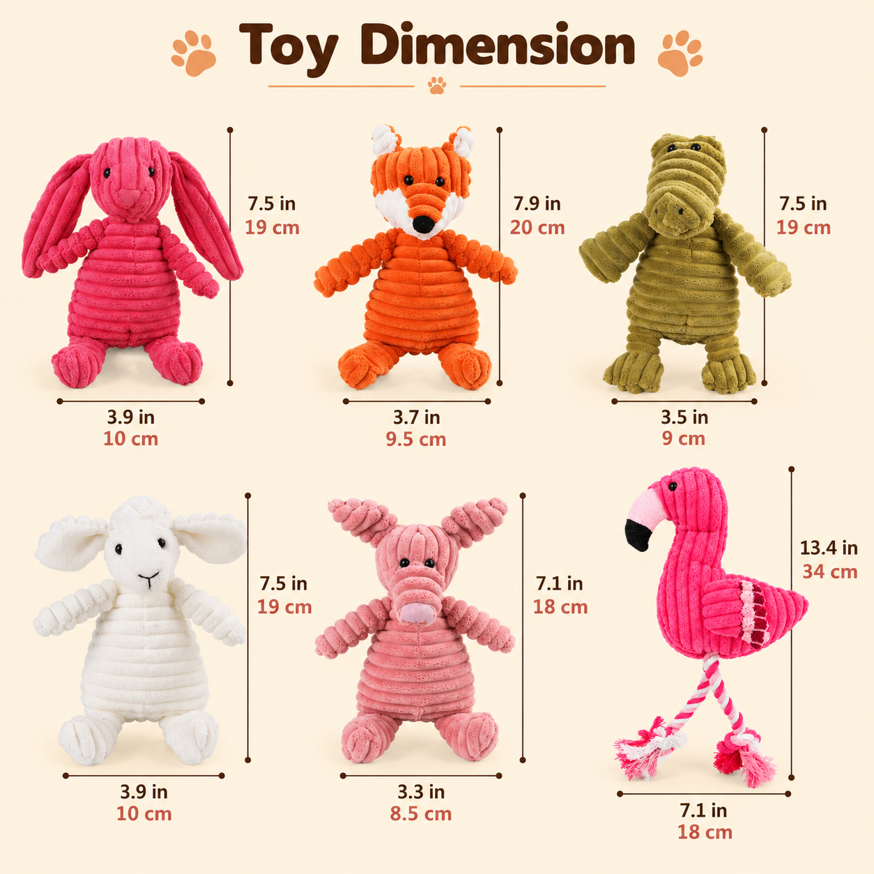 Squeaky Plush Animal Dog Chew Toy - Image 22