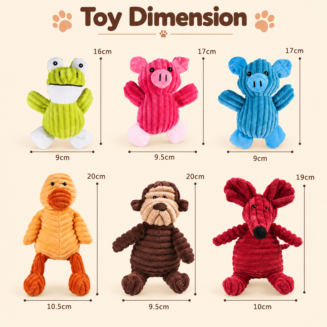 Squeaky Plush Animal Dog Chew Toy - Image 21